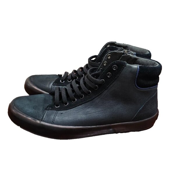 Camper High Top Leather Sneakers Black Men’s 41 | K300159 Zip Lace Casual Shoes - Picture 6 of 16